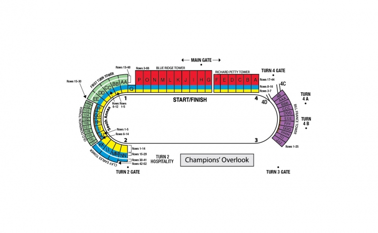 Martinsville Speedway Seating Row Chart