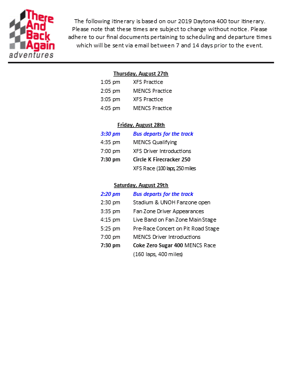 Daytona Coke Zero 400 Seating Chart