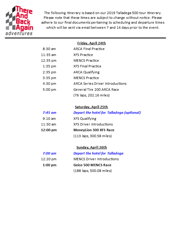 Talladega Tri Oval Tower Seating Chart